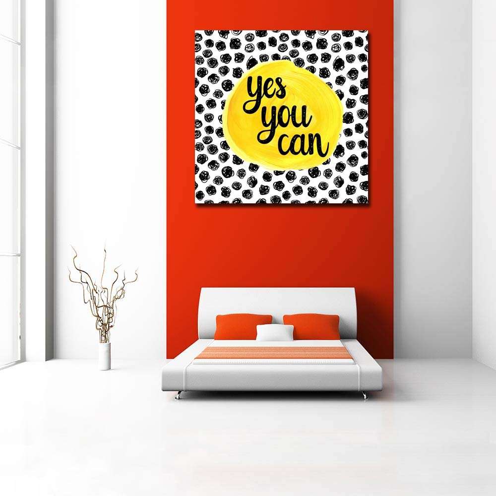 Pitaara Box Yes You Can | Peel & Stick Vinyl Wall Sticker for Bedroom & Living Room | 16 x 16 inch (41 x 41 cms) 5