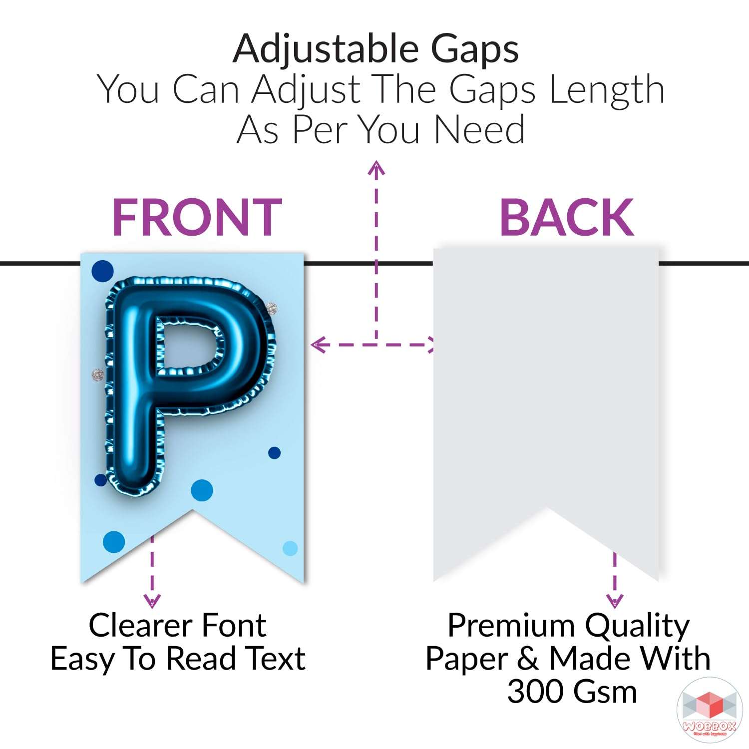 Wobbox 9th Happy Birthday Banner, 9th Happy Birthday Decoration Items (Blue) (FP4544) 3