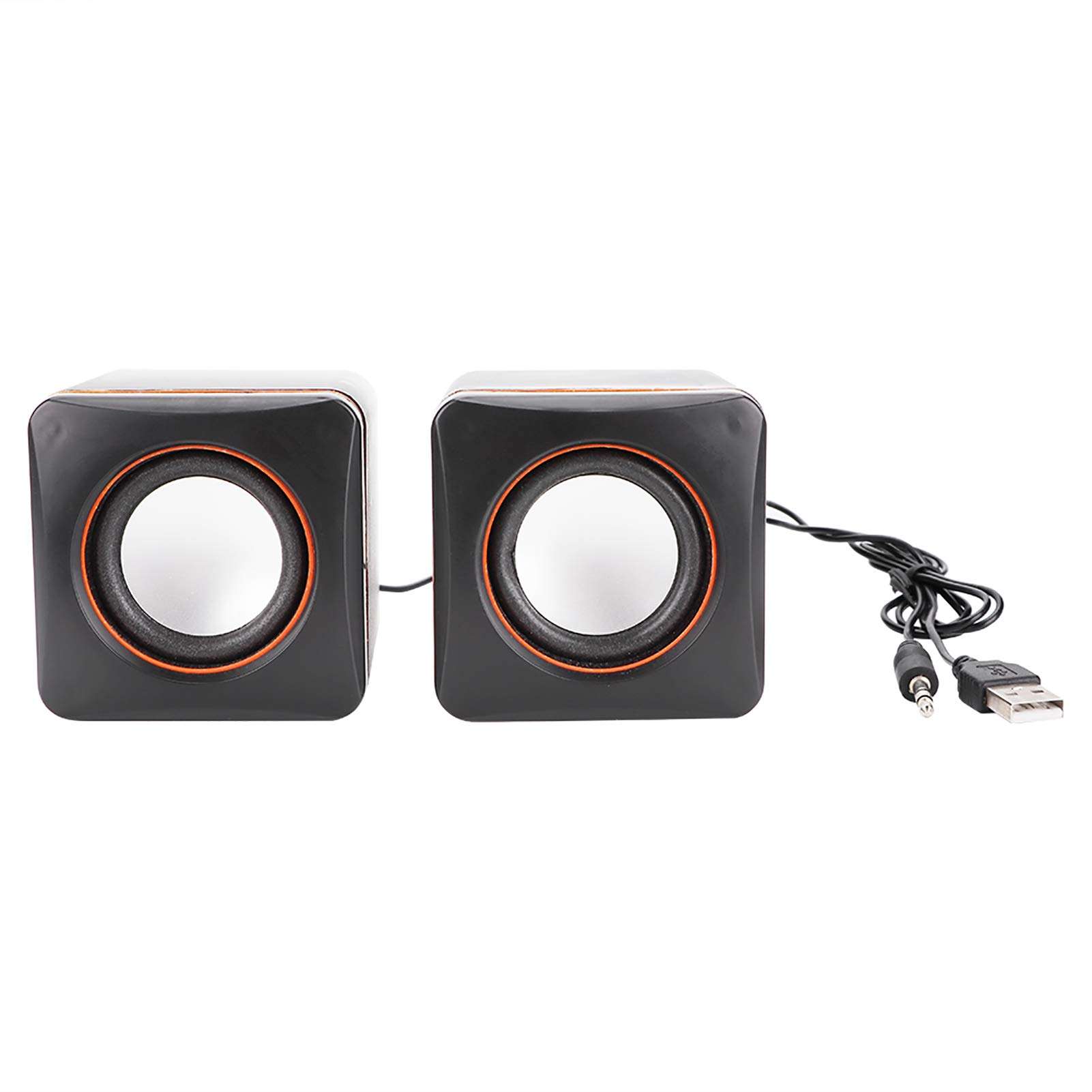 Mini Wired Speaker, 3.5mm Jack, USB Port, PC Computer, MP3, MP4, for Laptop(Two-Channel) 1