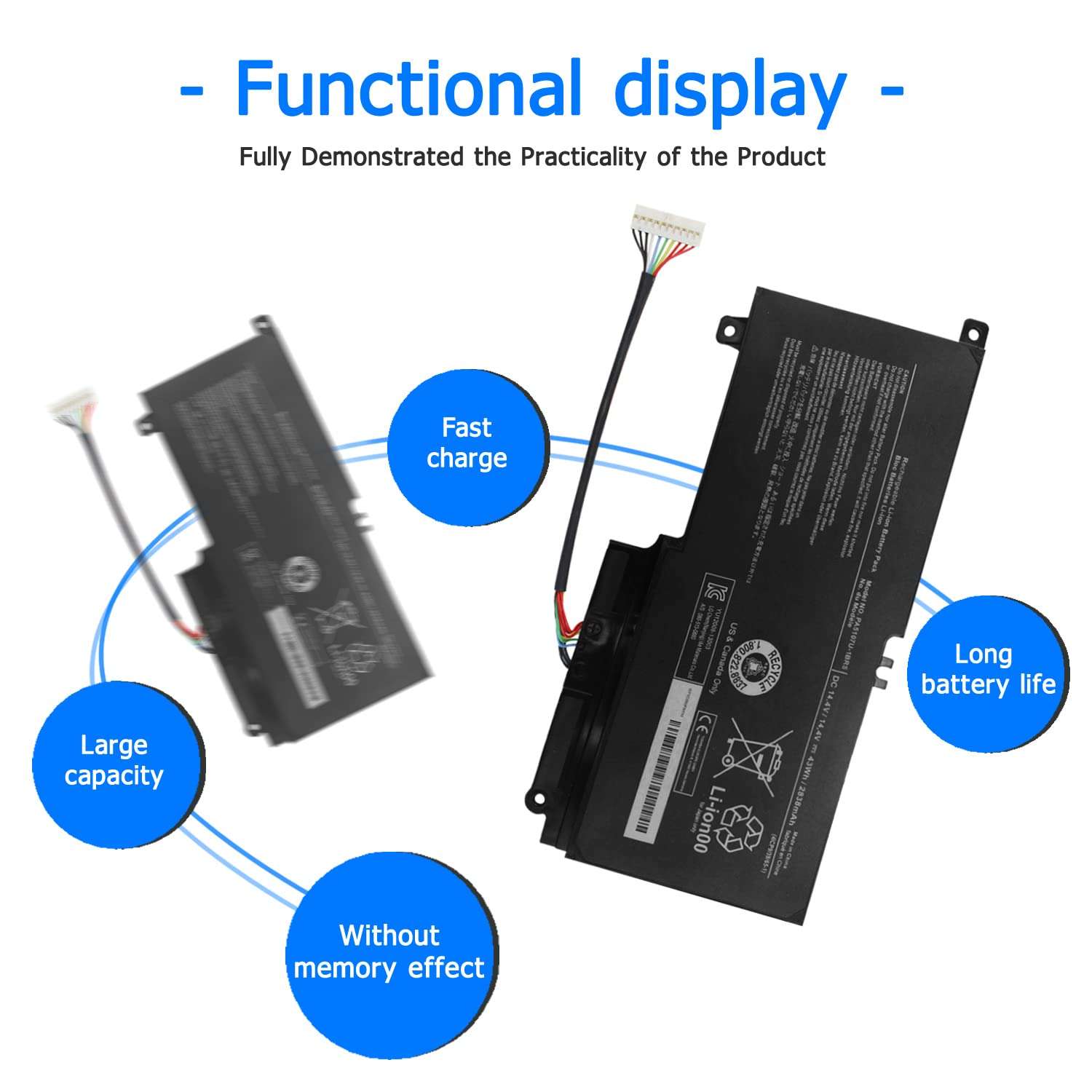 Yongerwy PA5107U-1BRS Laptop Battery for Toshiba Satellite L40d L45 L50 L55a L55d L55 P55 P55t S55 S55t L55-a5226 L55-a5284 L55t-a5290 P55t-a5116 P55t-a5118 P55t-a5202 P55-a5312 S55-a5295 5