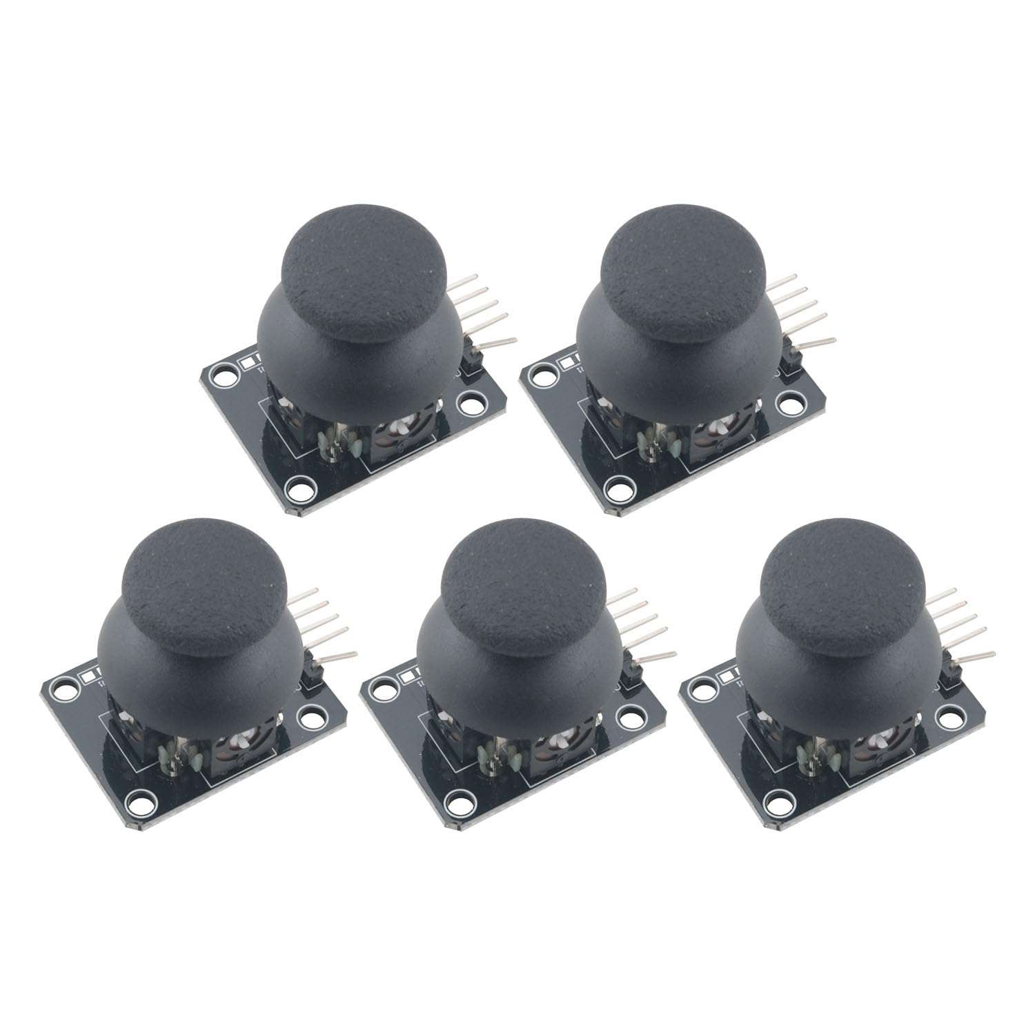 WELWIK 5PCS Black Dual Axis Joystick Module Game Controller Sensor Board Module Electronics Computer Accessories 1