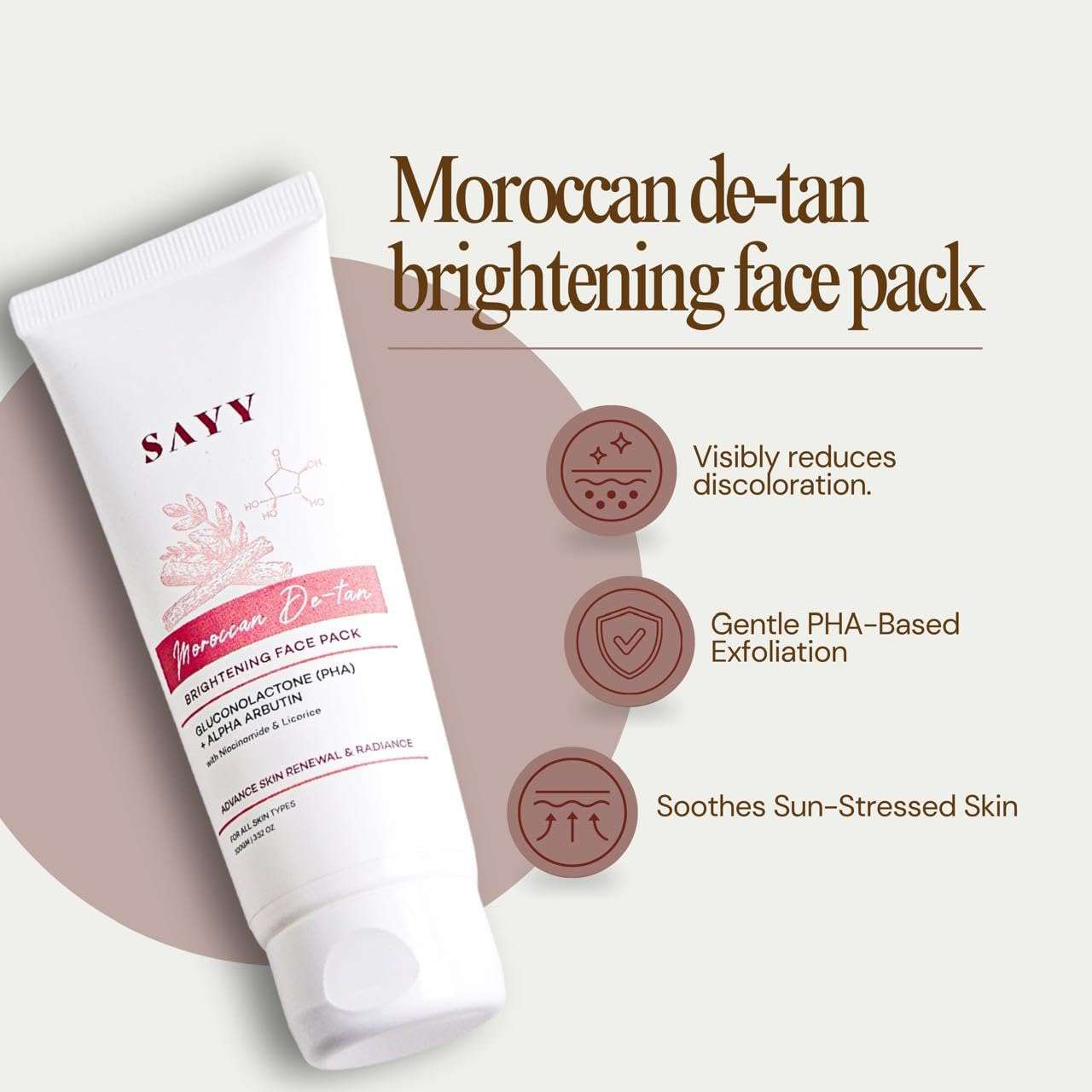 SAYY Moroccan DeTan Brightening Face Pack for Advance Skin Renewal Radiance Clay Mask (1) 4
