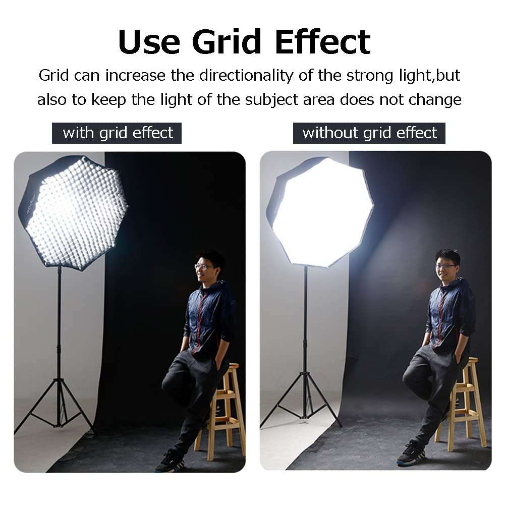 95cm/37.4" Octagonal Softbox, Foldable Photography Studio Octagon Umbrella Type Softbox Diffuser Reflector, for Portraits,Product Photography and Video Shooting 3