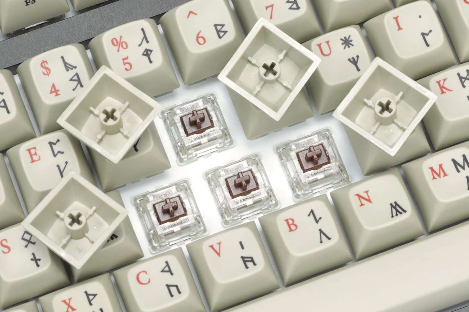 DROP The Lord of The Rings MT3 Dwarvish Keycap Set, PBT Hi-Profile, Cherry MX Style Keyboard Compatible with 40%, OLKB, Planck, Preonic, and More (Dwarvish Ortholinear Kit) 4