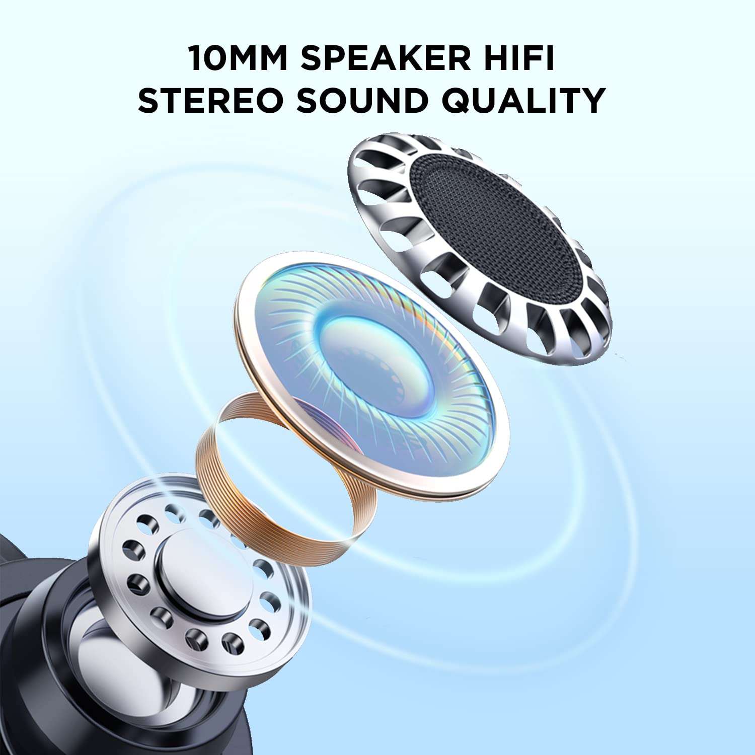 HTC True Wireless Earbuds 1 Bluetooth Stereo Earphones, in Ear Headphone with Transparent Charging Case, 32-Hour Playtime/Built-in Microphone/Touch Control for Calling -Crystal Black 4