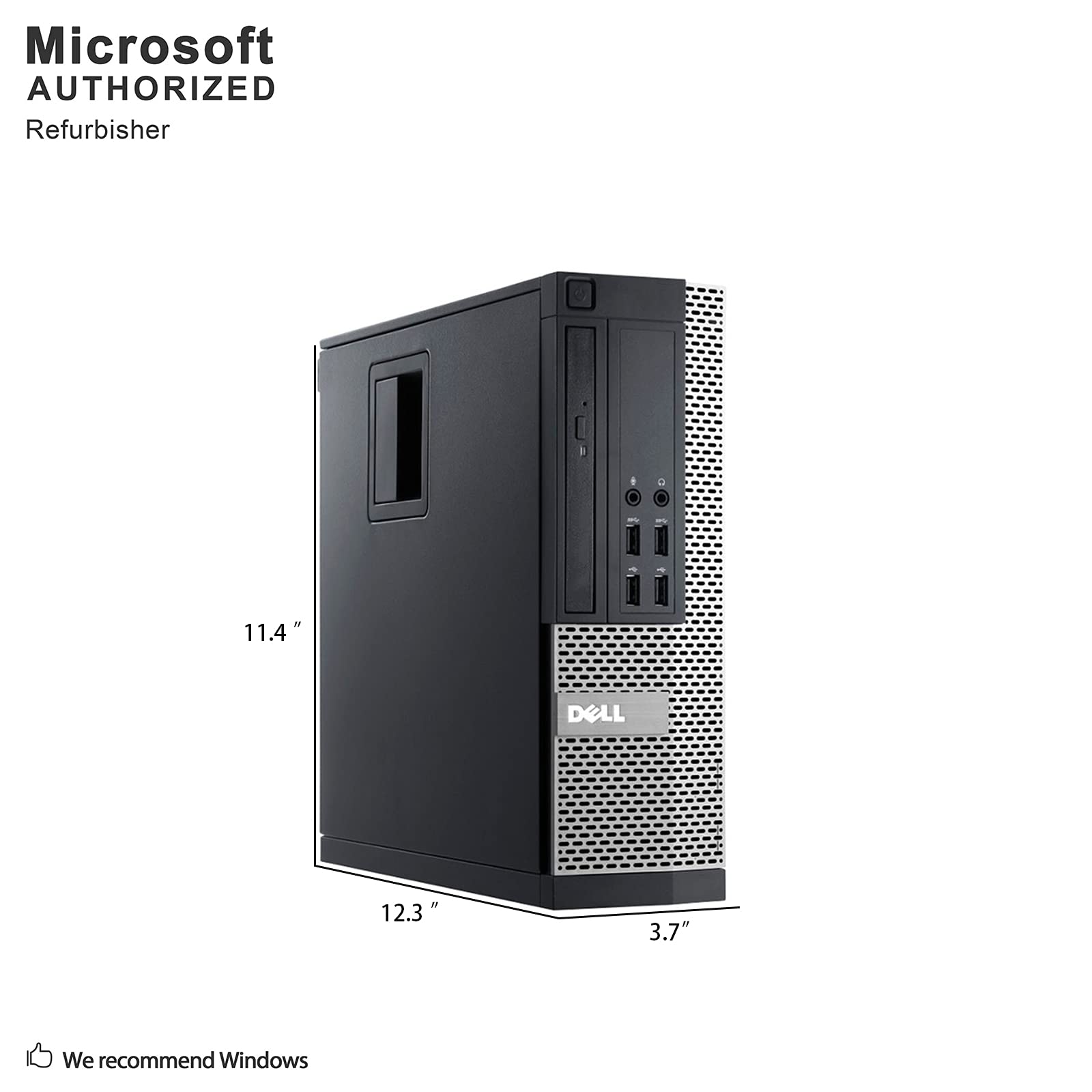 Dell OptiPlex 7020 Small Form Space Saving PC Desktop Computer, Intel i5-4590 3.3GHz, 8GB RAM 500GB Hard Drive, Windows 10 Pro, Wireless Keyboard & Mouse, New 16GB Flash Drive, DVD, WiFi (Renewed) 3