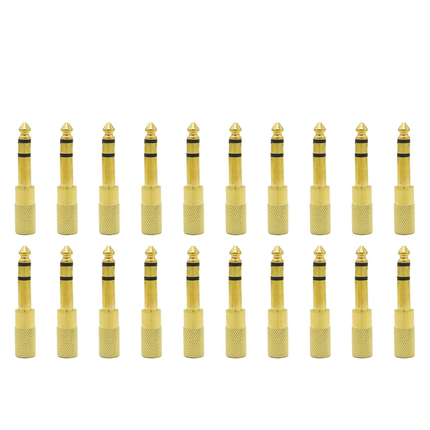 Electronic Spices Stereo 6.35mm Male to 3.5mm Female Golden Color Audio Connector (Pack of 2) 1