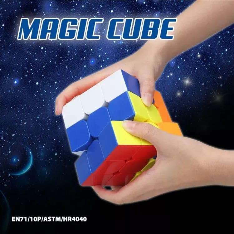 Brain Game Challenge Magic Cube 3x3 Cube Beginner Speedcube for Kids Boys Girls Above 3 4 5 6 Years Old & Above 3