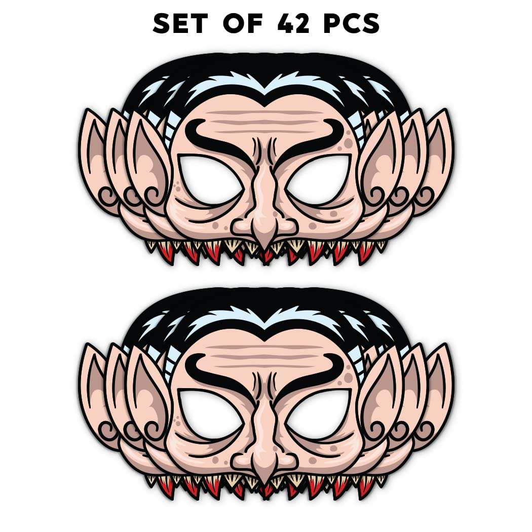 Festiko® Halloween Theme Eye Masks (42 Pcs), Halloween Theme Party Supplies, Return Gifts for Kids, Halloween Theme Party Items,Dracula Eye Masks for Kids 3