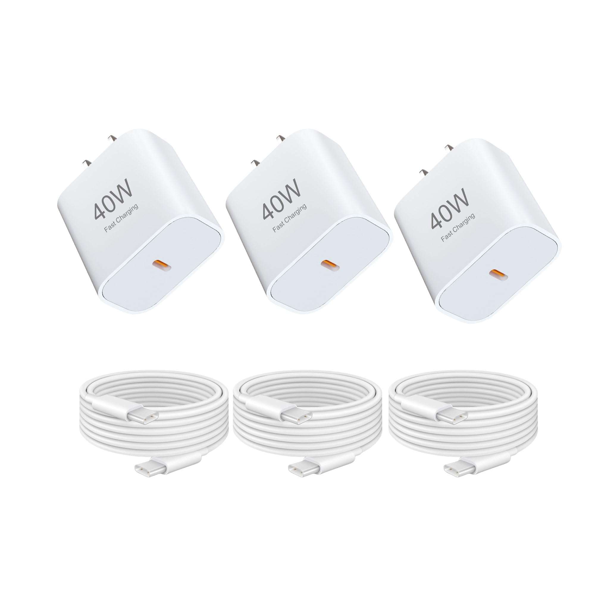 i Phone 17 16 15 USB-C Fast Charger, 3Pack 40W USB C Wall Charger with 6FT Cable for i Phone 17/17 Plus/17 Pro/17 Pro Max/16/16 Plus/16 Pro/16 Pro Max/15/15 Plus/15 Pro/15 Pro Max 1