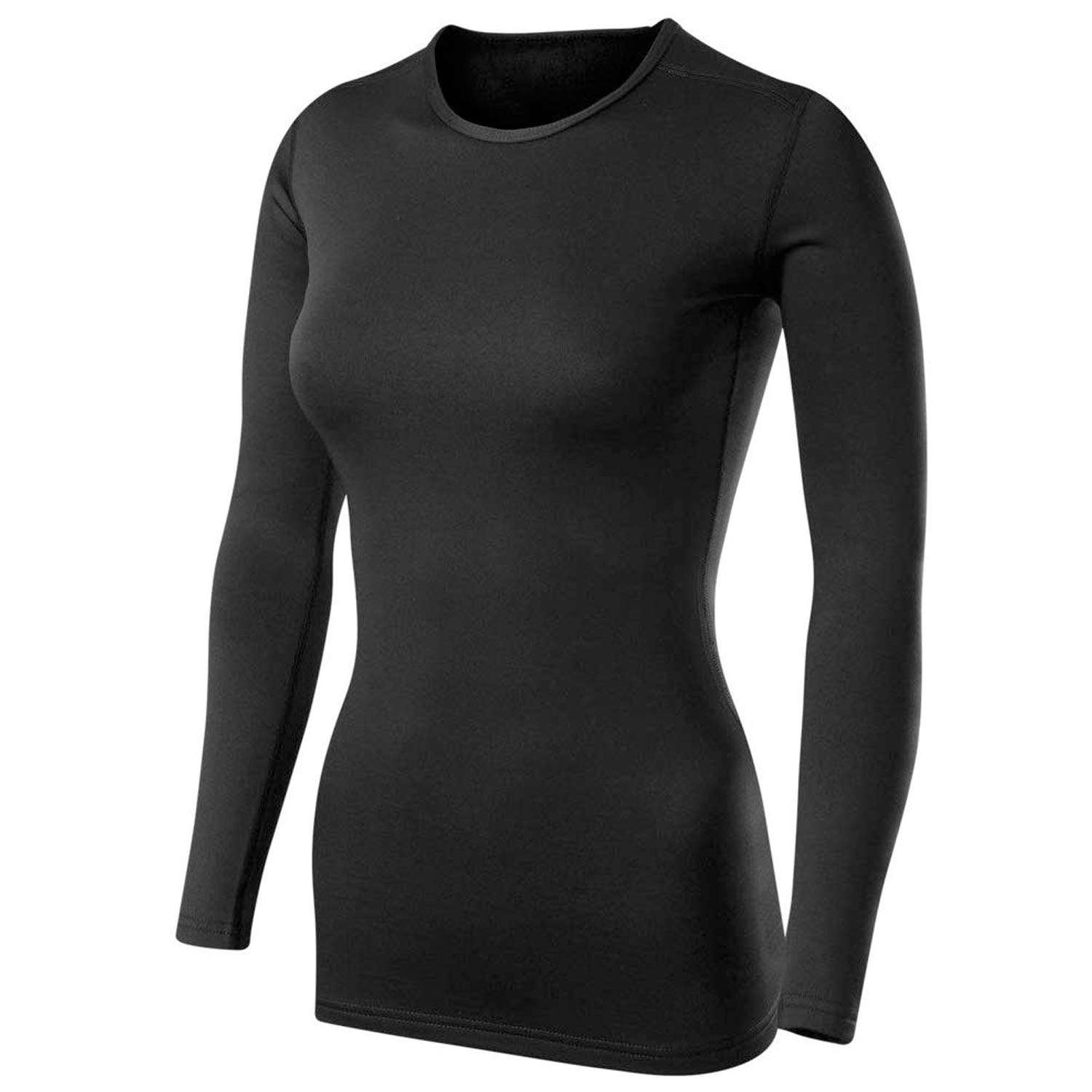 5 O' CLOCK SPORTS Women Compression T-Shirt, Top Full Sleeve Plain Athletic Fit Multi Sports Cycling, Cricket, Football, Badminton, Gym, Fitness & Other Outdoor Inner Wear (Black) Medium