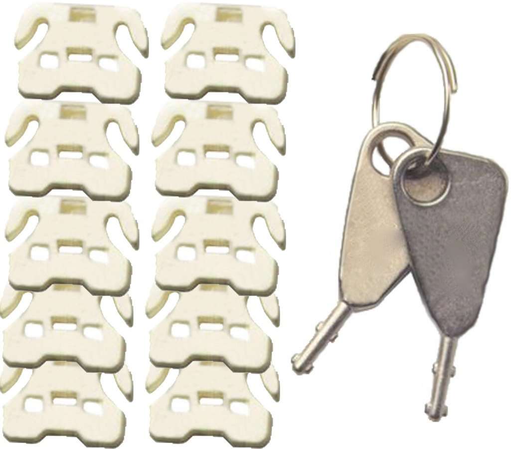 FJM Security FJM-0916 USB Port Locks, Pack of 10, Secure Your Data, USB Blocker with Key, Antitheft Locking Devices