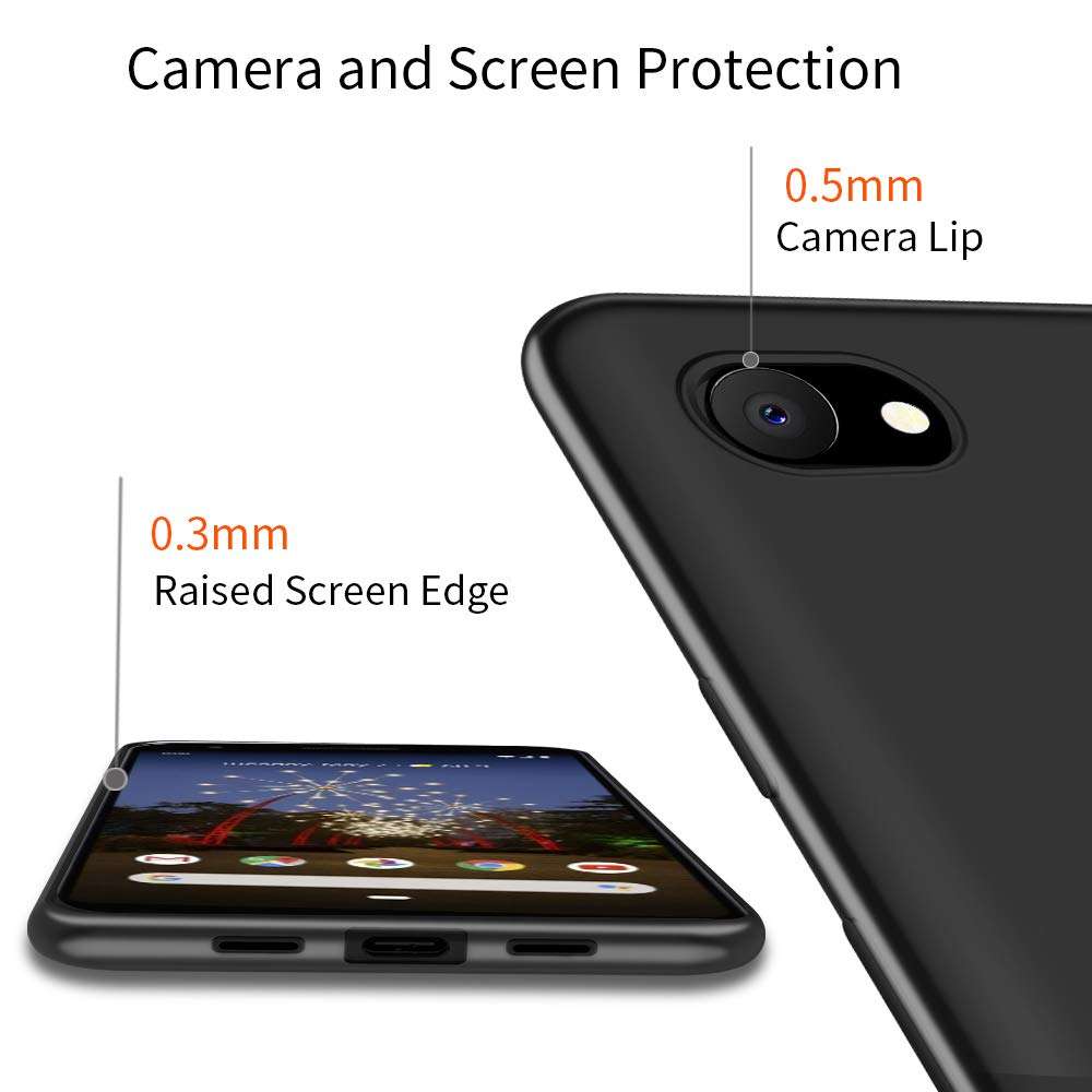 X-level for Pixel 3A XL Case, Mobile Phone Case [Guardian Series] Soft TPU Matte Finish Slim Fit Ultra-Thin Light Protective Cell Phone Back Cover for Pixel 3A XL, Black 4