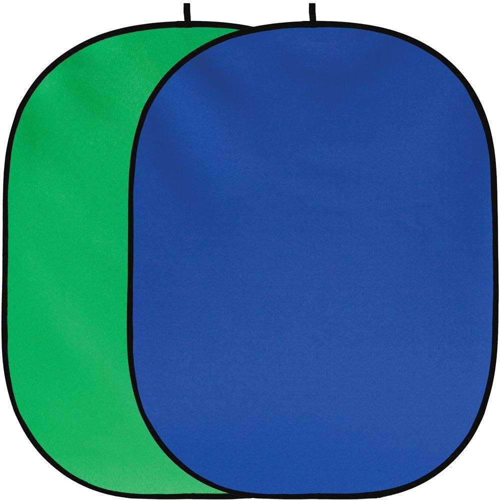 Fancierstudio 2 in 1 Chromakey Green Screen Chromakey Blue Screen Collapsible Backdrop Collapsible Reversible Background 5'x7' Chroma-Key Blue/Green By Fancierstudio RE2010 BG 1