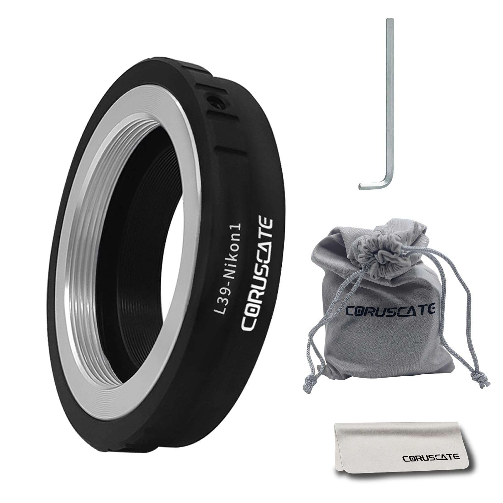 L39-N 1 Lens Adapter,Compatible LM M39 L39 LTM 39mm Lens to NiK 1 mirrorless Digital Cameras, Such as V1, J1, V2, J2, V3, J3, etc Camera+Lens Cleaning Cloth