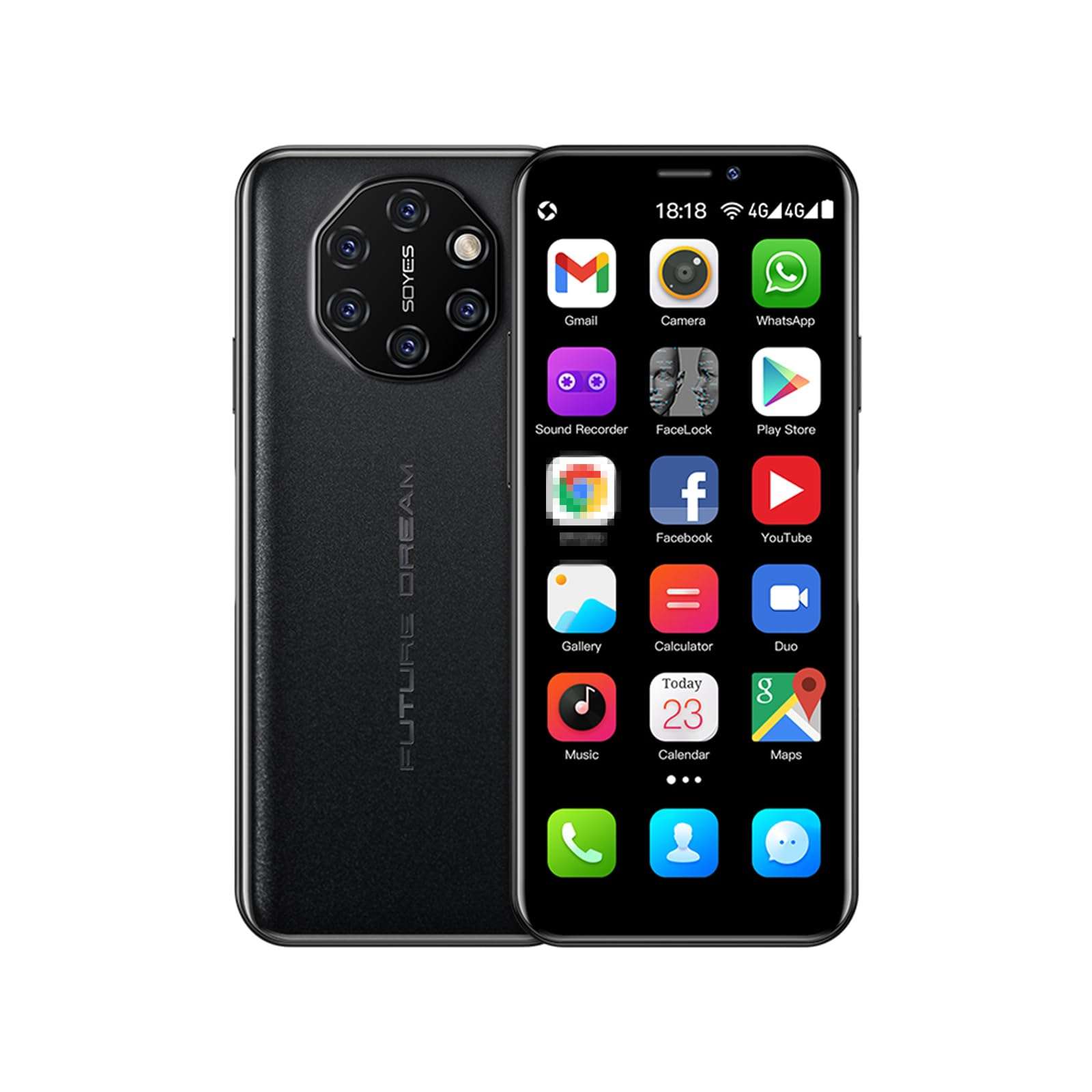 S10I Unlocked Mini 4G Android Smart Phone 3.5" Dual Sim Ultra Thin Card Student Palm Cellphone Compatible with Whatsapp Face Fingerprint 2050mAh Global Version (Star Black, 3GB+64GB) 1