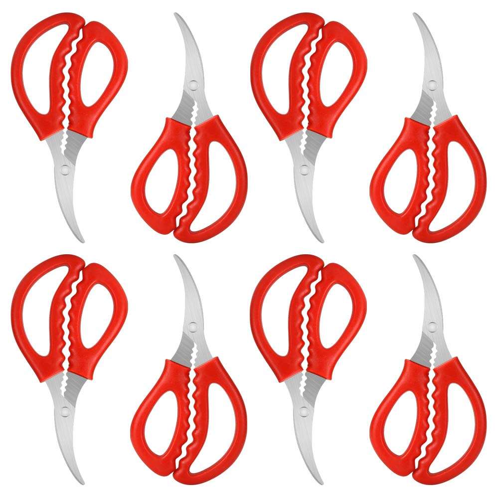 Calary 8Pcs Seafood Scissors Crab Scissors Seafood Shears Multifunctional Crab Leg Crackers and Tools 1