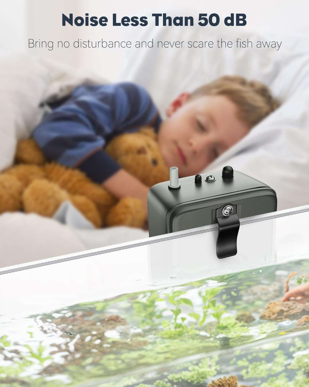 Uniclife Battery Operated Air Pump 40 GPH Aquarium Portable Outdoor Aerator for Fish Tanks up to 30 Gallon – Battery Not Included (with Air Stone and Airline Tubing Accessories Inside The Pump Body) 6