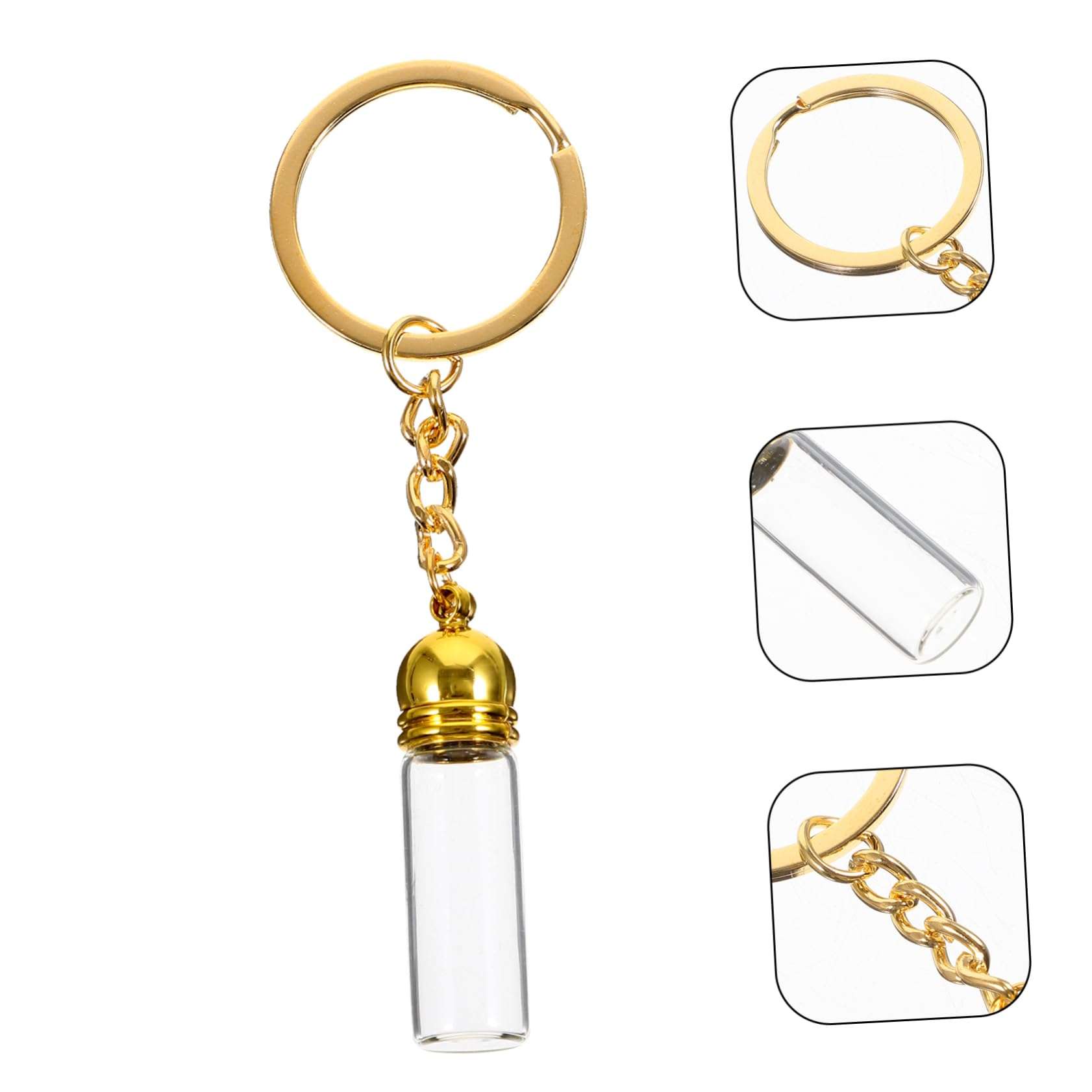 WRITWAA Glass Bottle Pendant Perfumes Key Fob Mini Refillable Perfume Bottle Perfume Travel Refillable Keychain Bottle Keychain Pendant Small Perfume Miss Lobster Clasp Zinc Alloy Portable 4