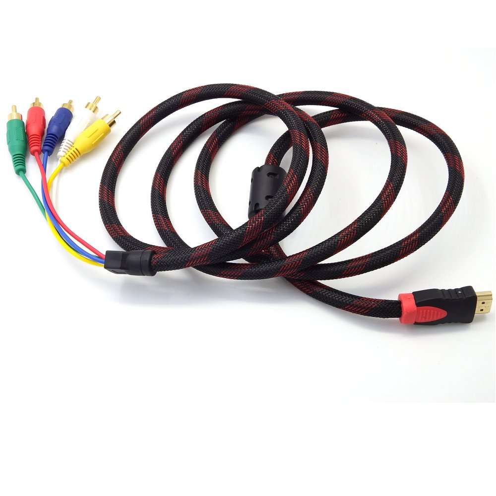 ANRANK HR5108AK 5FT Full HD 1080P HDMI Male to 5 RCA RGB Audio Video AV Component Cable 5