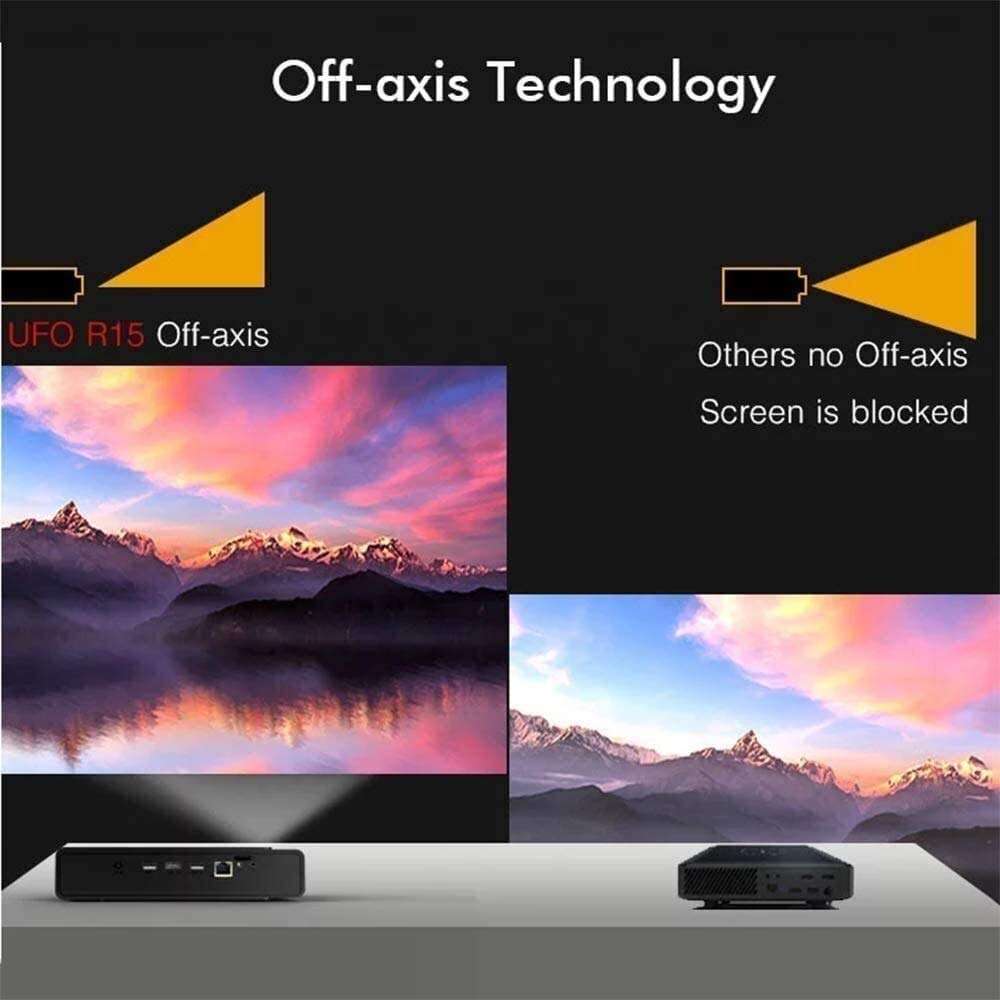 KDUFHC Bluetooth Projector, Full HD Outdoor Movie Projector Support iOS/Android, Home Theater Video Projector Compatible/PC/DVD/TV/PS4 w/Carrying Case Included 3