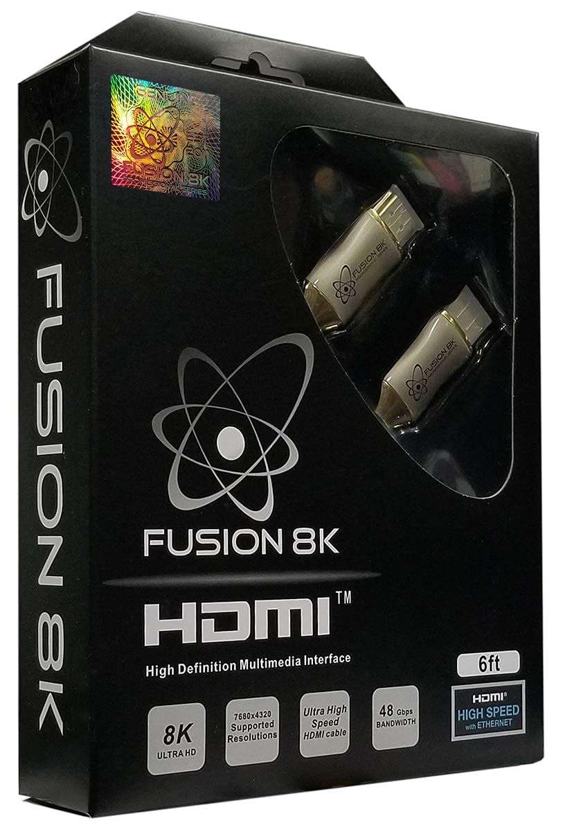 Fusion8K HDMI 2.1 Certified Cable Supports 10K 8K @60Hz and 4K @120Hz Compatible with All TVs, BluRay, Xbox Series X, PS5 (6 Feet) 6