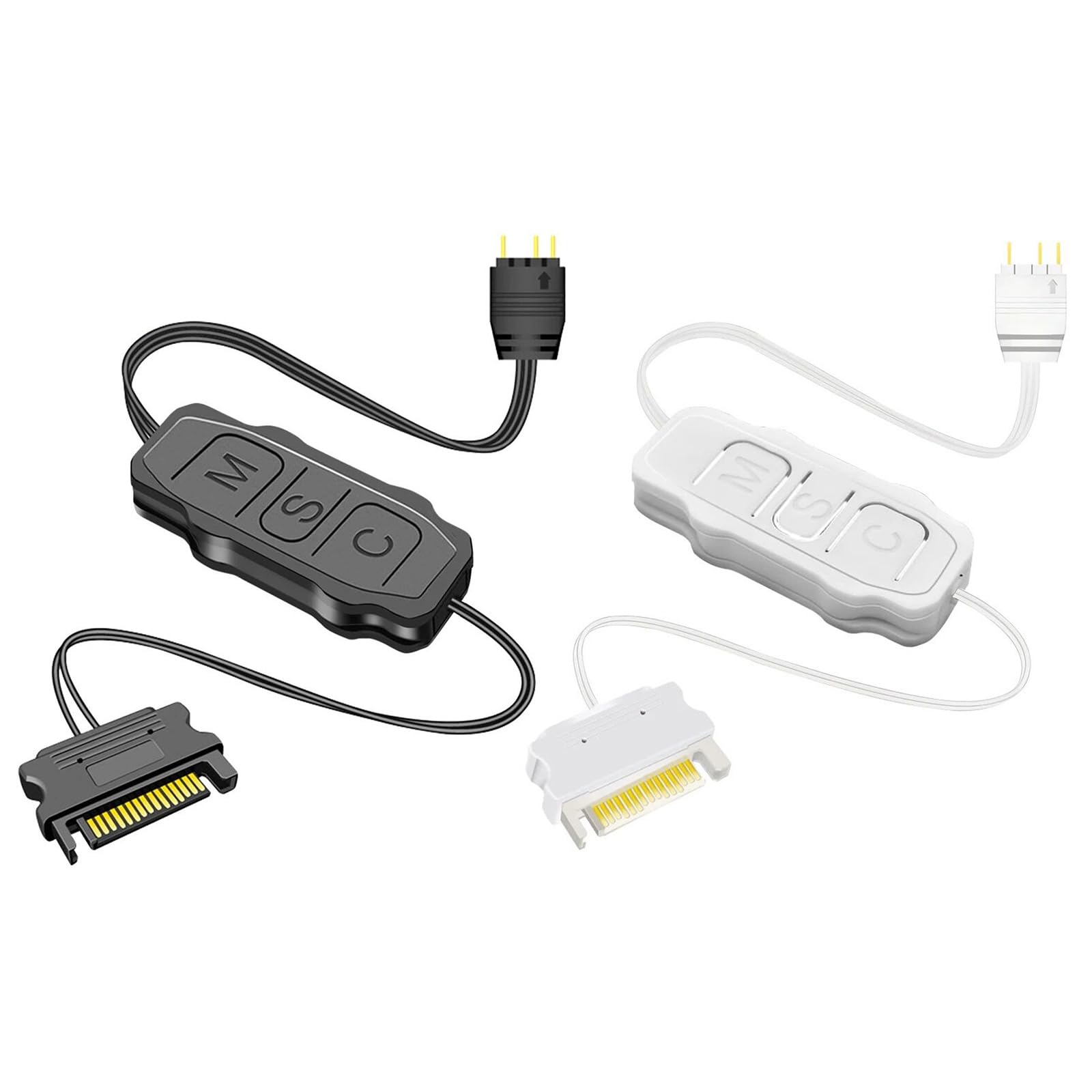 Moynagh 5V 3Pin to ARGB Desktop Computer Controllers Fan LED Lighting Water Cooling RGB Remote Controllers Cable 4