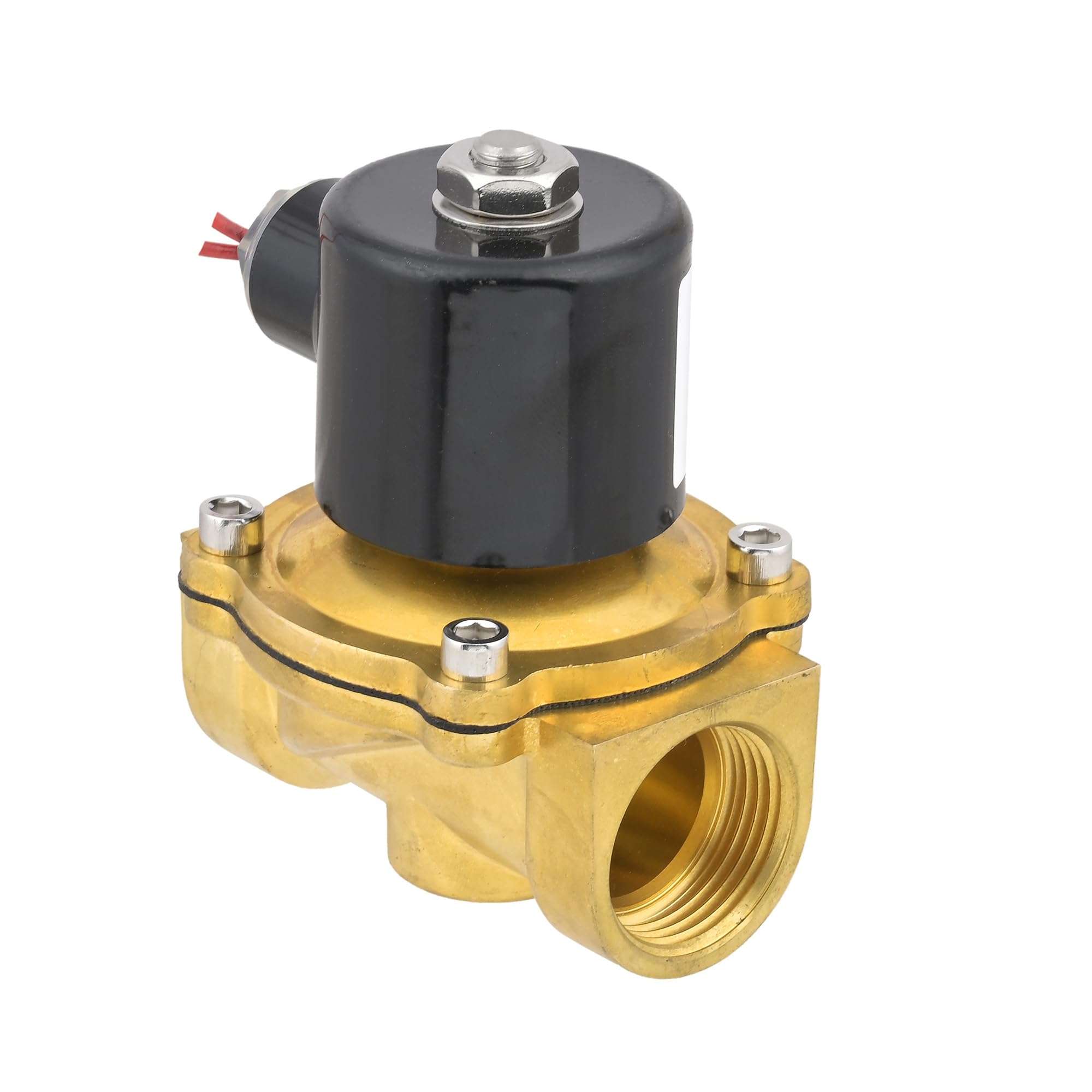 Ampereus AZH-UK-98552-2W-200-20 Ac220V 3/4 Inch Brass Electric Solenoid Valve Water Air Fuels 1
