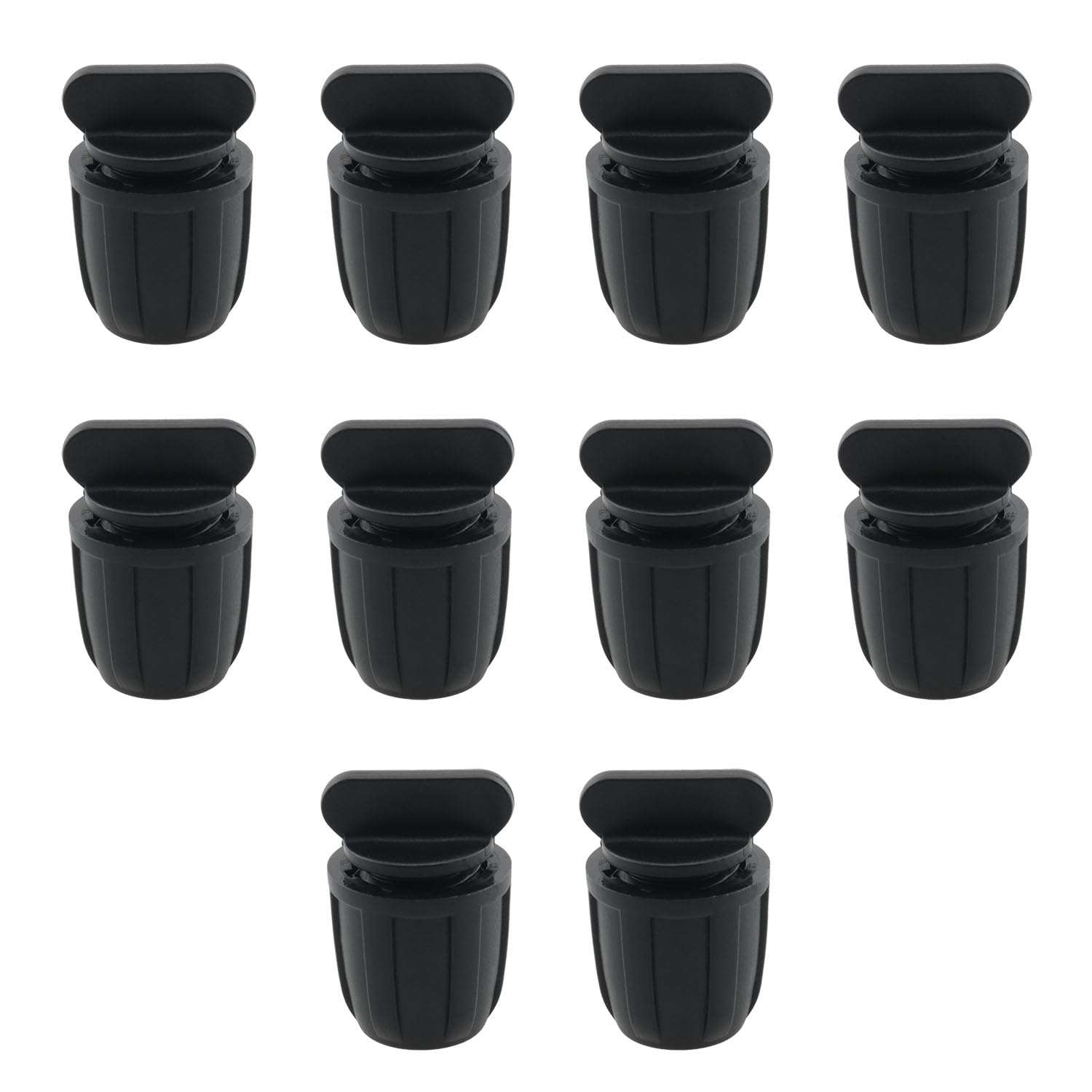 HJGarden 10PCS Black Drip Irrigation End Plug Fittings Drip Line Parts Irrigation End Closure with Locked Nuts for Garden Lawn Sprinkler Systems
