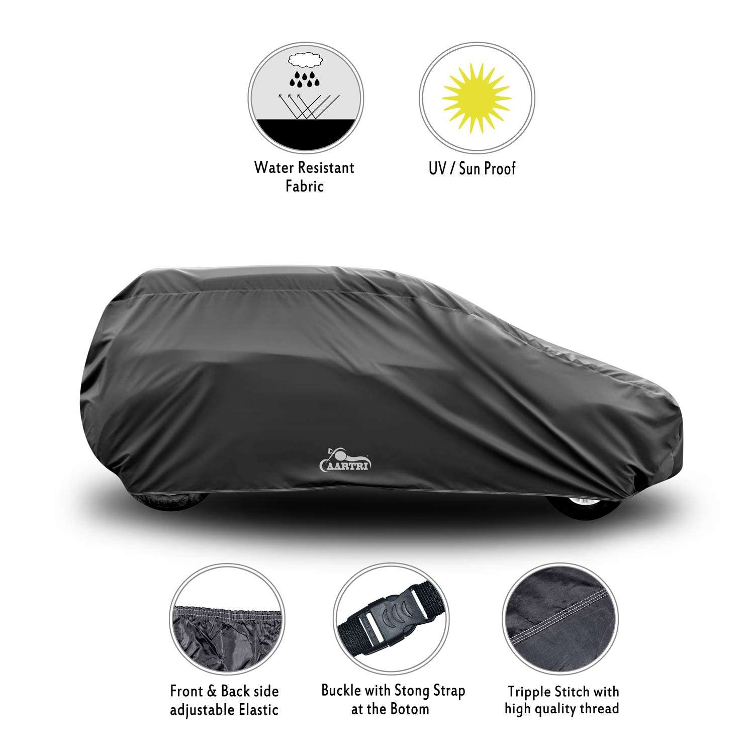 DREAM STORE - Water Resistant - dust Proof - car Body Cover for Compatible with Fiat Punto car Cover - Water Resistant UV Proof - car Body Cover (Grey Without Mirror) 2