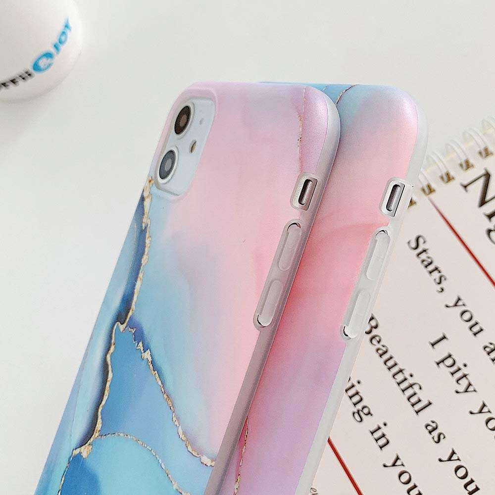 Wcysin Water Colours Marble Silicon Case Compatible with iPhone 12 & for iPhone 12 Pro (for iPhone 12 Pro& for iPhone 12) 3