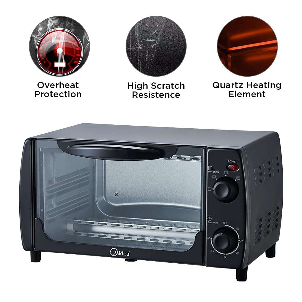 Midea MEO-10BAW1 10L Oven Toaster and Grill with 2 Heating Mode, Black 5