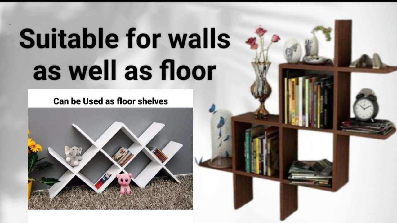 FireBees Showcase for Home Decoration Items,Wall shelve Home Decor for Living Room,Wall shelve for Hall,Shelf for Living Room Stylish,intersecting Wall shelv,Showcase for trophoies (Purple) 4