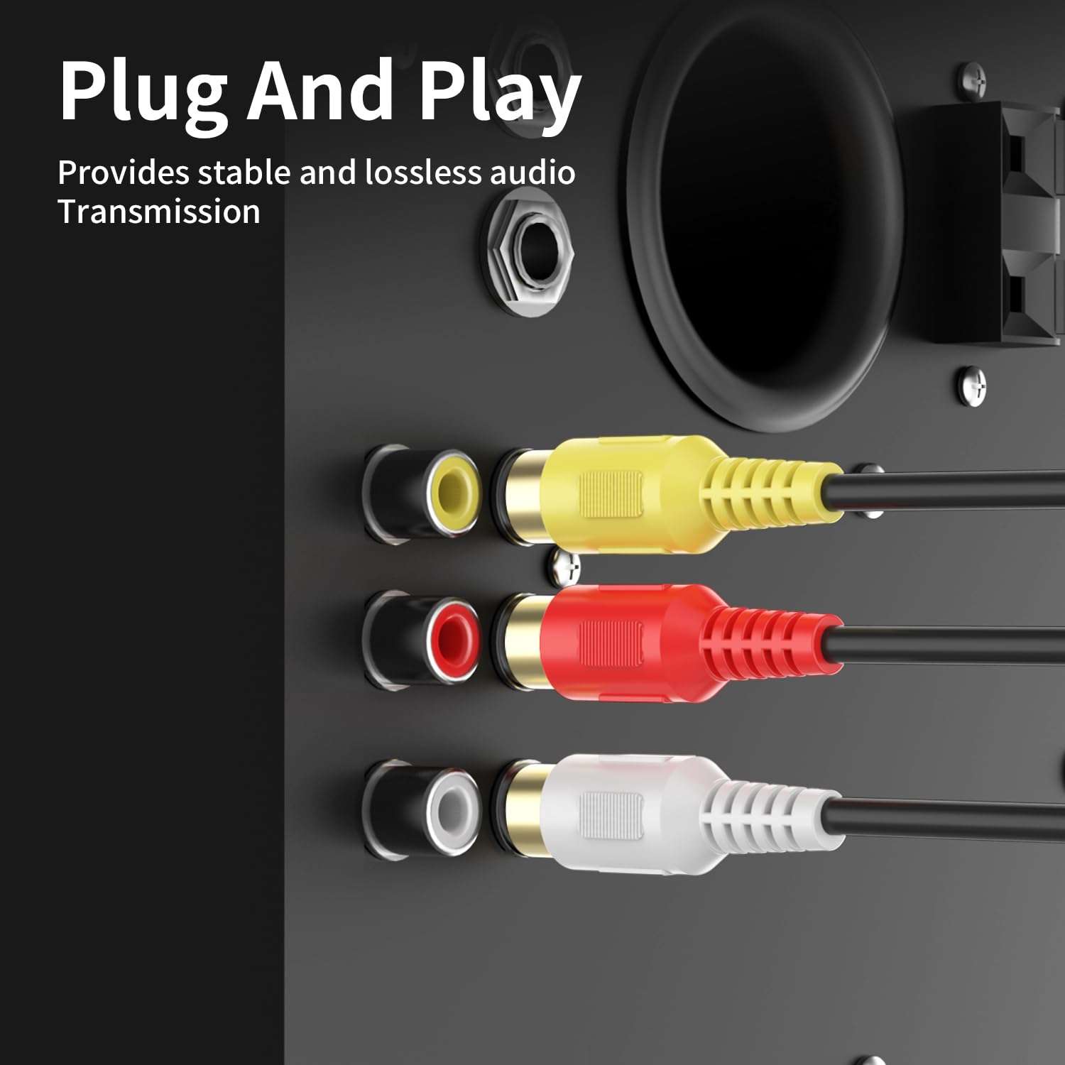 Audio Video Cable,Composite Cord 6 ft RCA to RCA M/Mx3,AV Cable for TV,DVD,VCD etd. 4