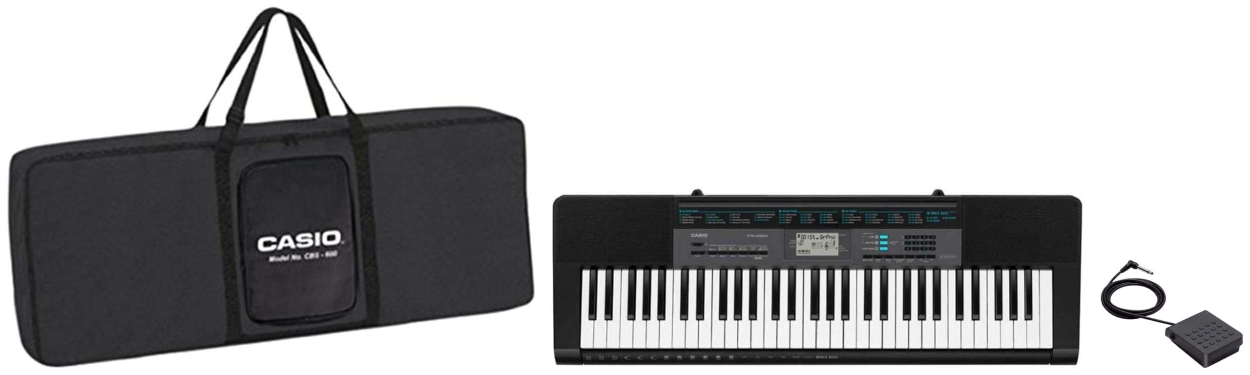 CTK-2550 61-Key Portable Keyboard, Black with Carry Case and Pedal 1