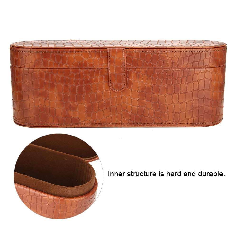Portable Storage Case For Hair Dryer Pu Waterproof And Scratch Resistant Travel Precious Gift(Brown) 4