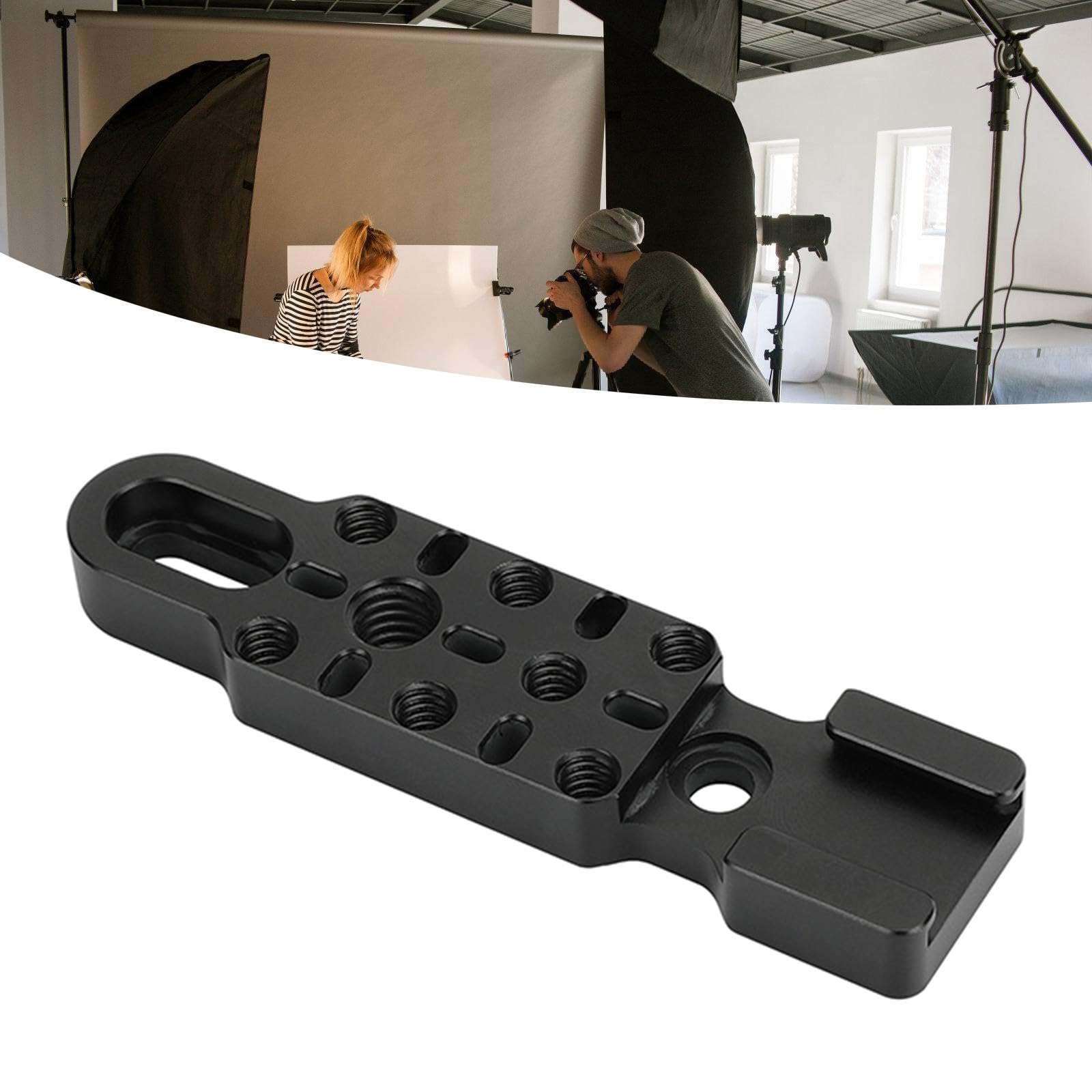 Handheld Gimbals Extension Bracket with 3 Cold Shoe Mounts for Attaching Microphones and LED Video Light for Smooth 6