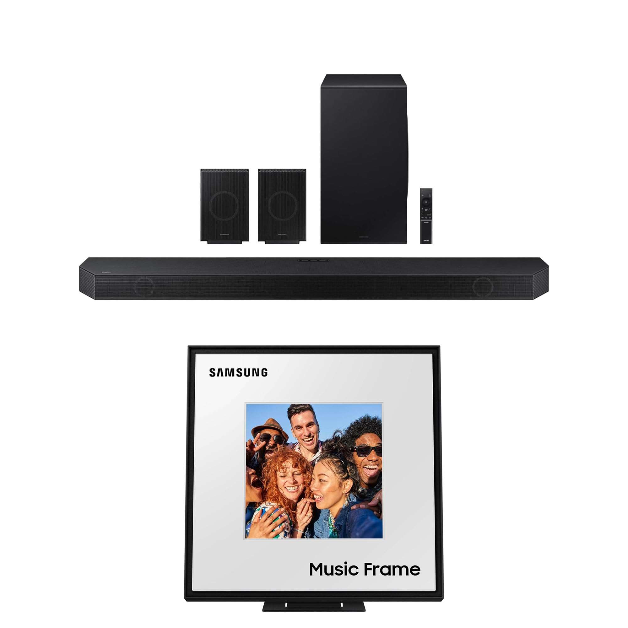Samsung HW-Q990D 11.1.4ch Soundbar with a HW-LS60D 2.0 Channel Photo Frame Speaker (2024) 1