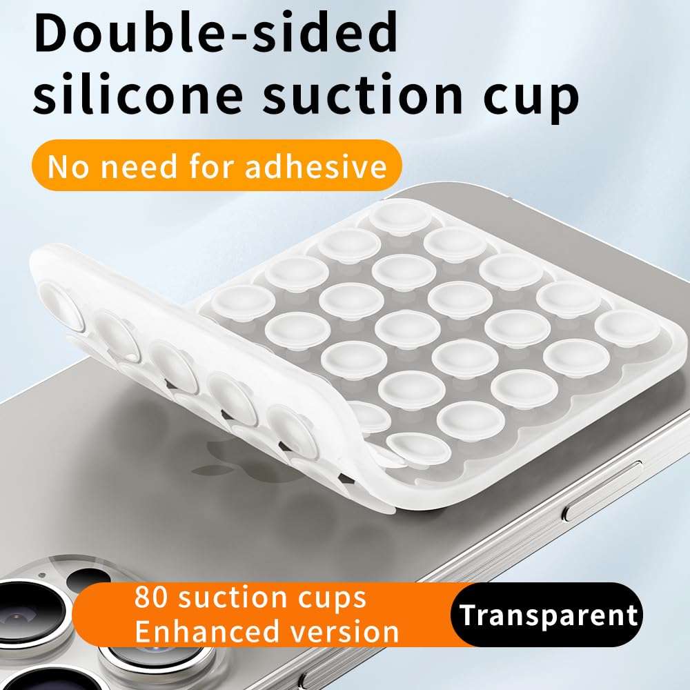Double-Sided Silicone Phone Mount, Hands-Free Suction Holder, Anti-Slip Ideal for Videos, Perfect for TikTok & Instagram 3