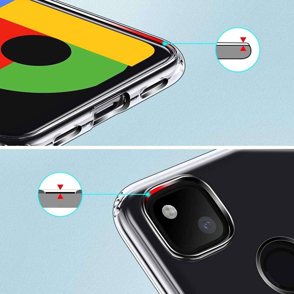 Eouine for Google Pixel 4a Case, Phone Case Transparent Clear with Pattern Ultra Slim Shockproof Soft Gel TPU Silicone Back Cover Skin for Google Pixel 4a Smartphone (Map) 5