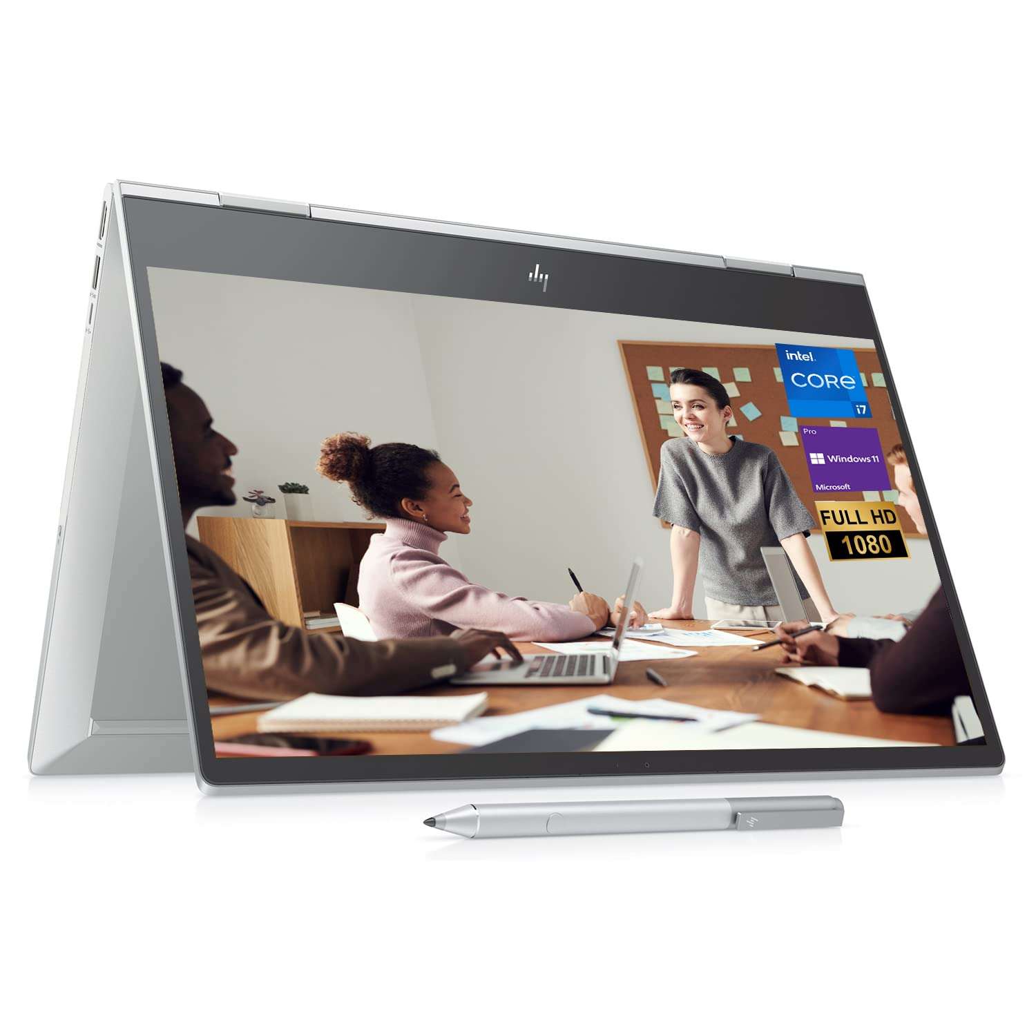 HP Envy x360 2-in-1 Business Laptop, 15.6" FHD Touchscreen, Intel Core i7-1195G7 Processor, 64GB RAM, 512GB SSD, Webcam, HDMI, Backlit KB, FP Reader, Wi-Fi 6, Windows 11 Pro, Stylus Pen Included 1