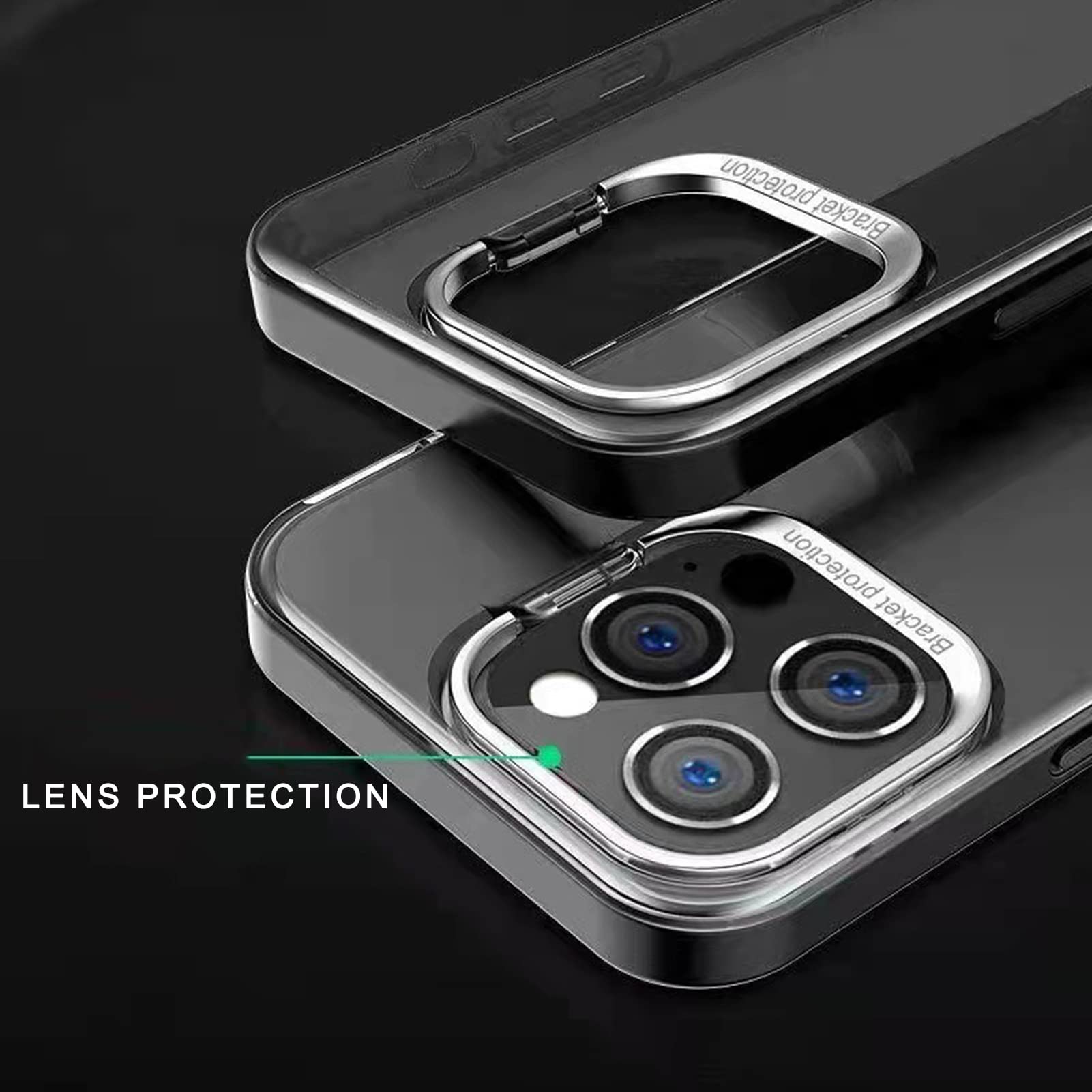 DENSUL Back Case for iPhone 14/14 Pro/14 Plus/14 Pro Max, Durable PC Case, Metal Support for Lens Protection, Anti -Scratch Anti -Fall Ultra -Thin Grip Phone Cover,Purple,14 pro max 6.7'' 5