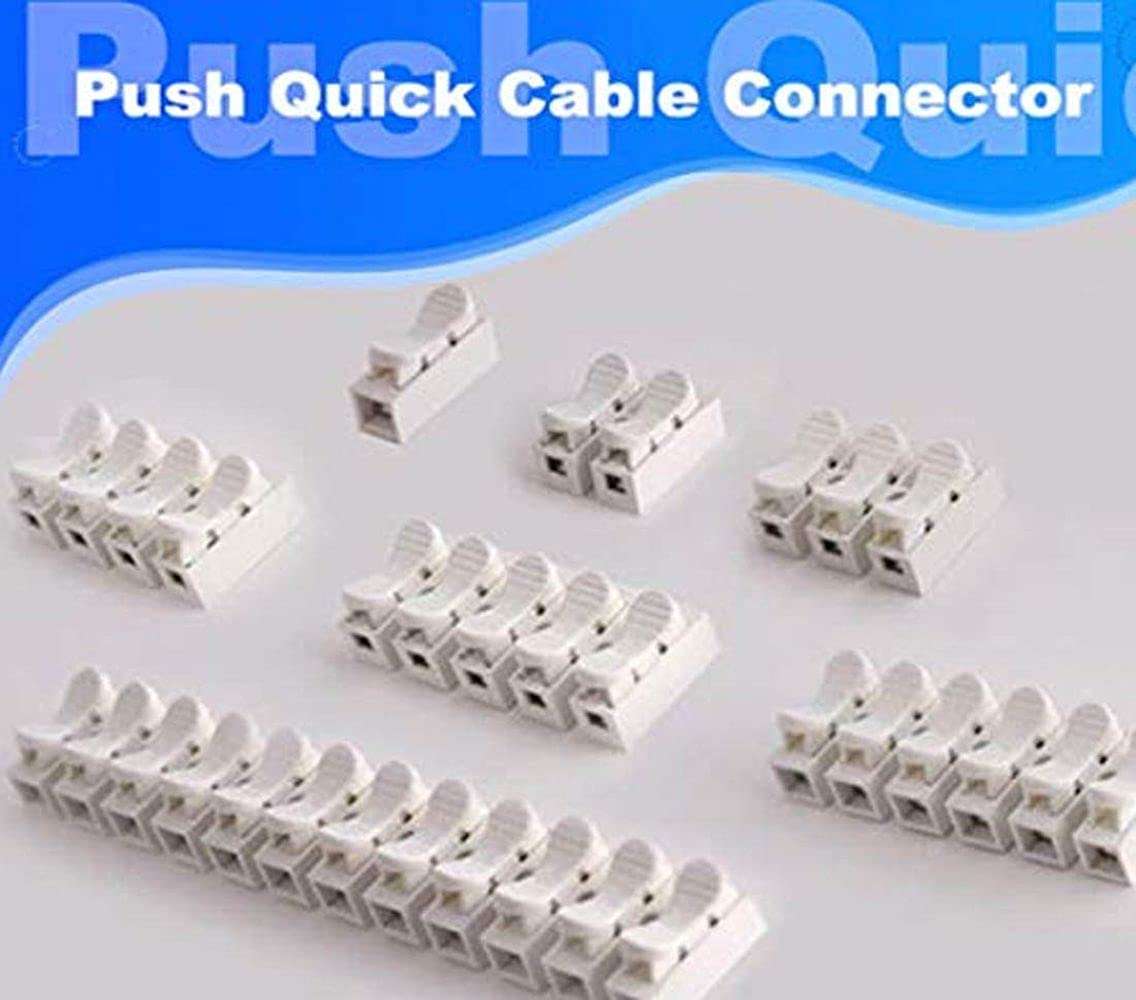 DIY Crafts CT-DIY-HI-30238 CH3 Spring Wire Connector Quick Connector Terminal Block Electrical Cable Clamp Terminal Connector LED Strip Light 6