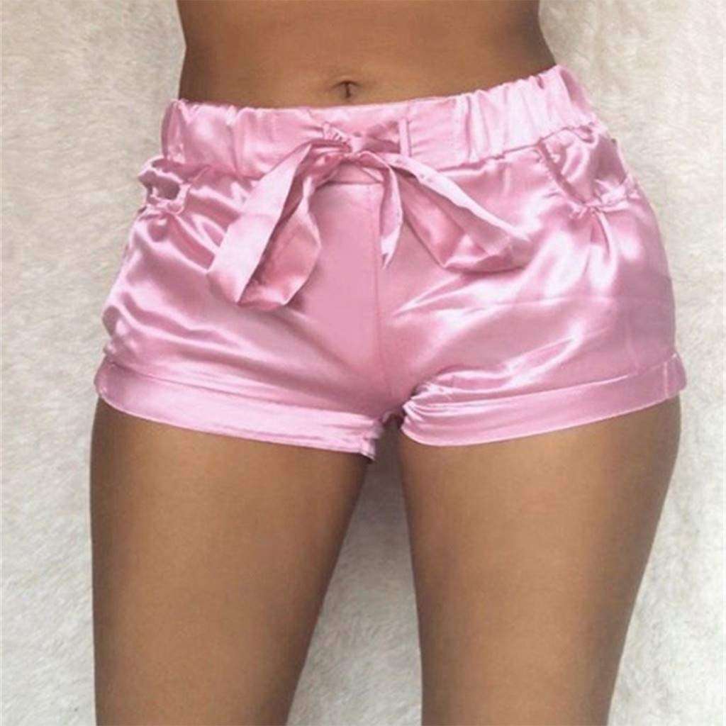 Shorts For Women High Waisted Sexy Satin Pants Summer Casual Beach Shorts With Pocket Teresamoon 2