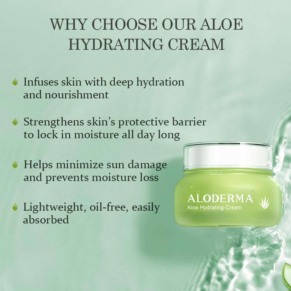 Aloderma Basic Aloe Hydrating Set - 4 Pieces - Hydrating Cleanser, Hydrating Cream, 200g Aloe Vera Gel x 2pcs 4