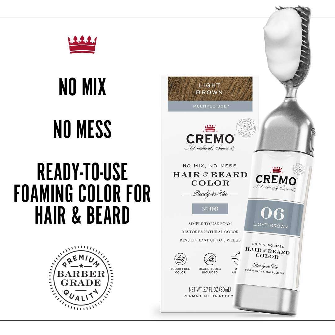 Cremo No Mix No Mess Hair and Beard Color, Light Brown, 2.7 Fl Oz 3