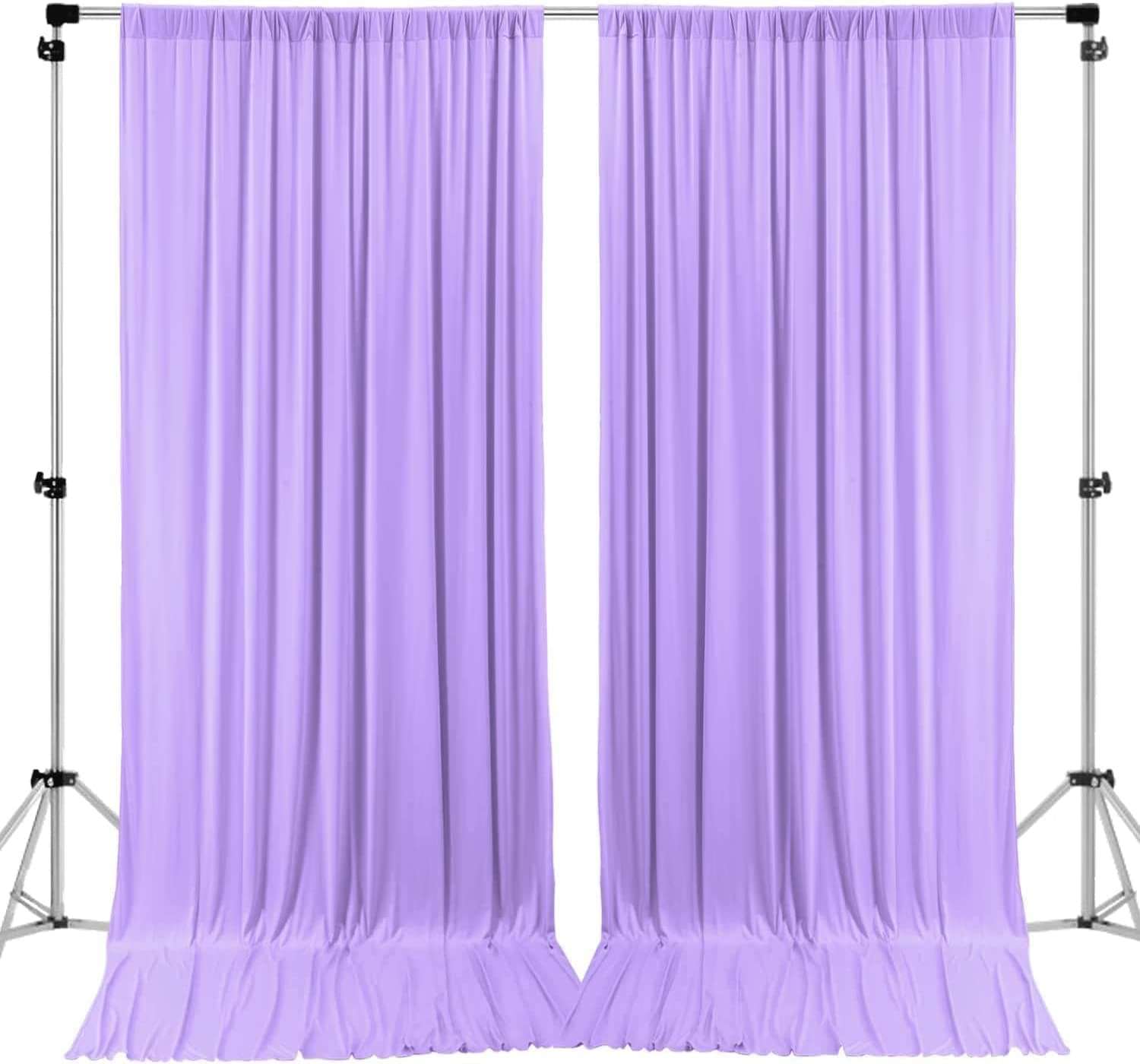 AK TRADING CO. 10 feet x 8 feet IFR Polyester Backdrop Drapes Curtains Panels with Rod Pockets - Wedding Ceremony Party Home Window Decorations - Lavender 1