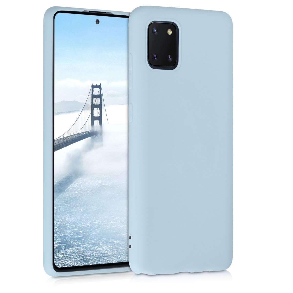 kwmobile TPU Case Compatible with Samsung Galaxy Note 10 Lite - Case Soft Slim Smooth Flexible Protective Phone Cover - Light Blue Matte 1