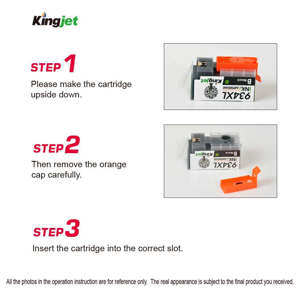 Kingjet Compatible Ink Cartridge Replacement for 934 935, 934XL 935XL Work for Officejet 6220 6812 6815 6820 6822 6825; Officejet Pro 6230 6830 6835 Printers, 5 Pack 4