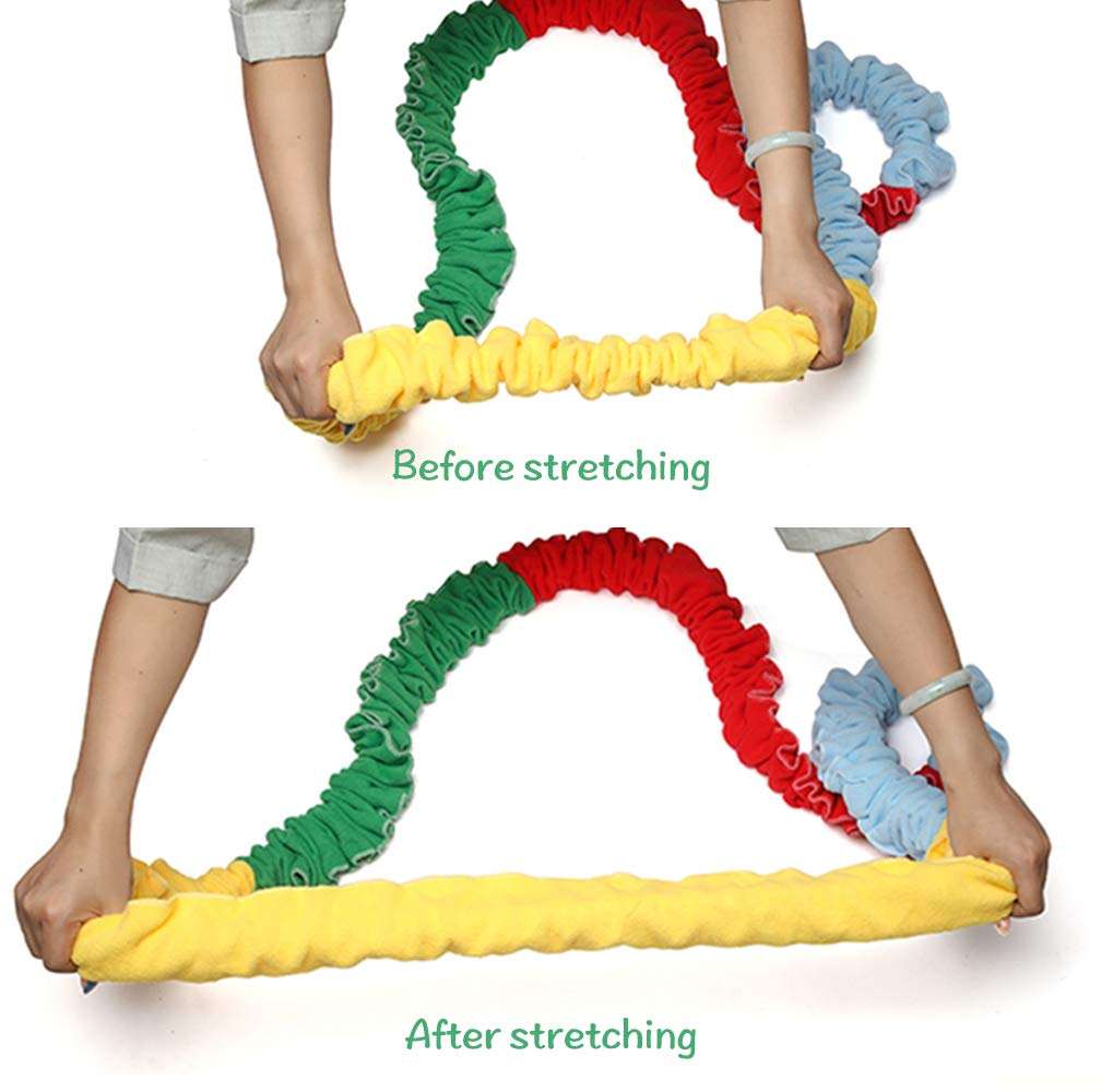 KIKIGOAL 12 Feet Elastic Fleece Cooperative Stretchy Band, Creative Movement Prop for Group Activities 6